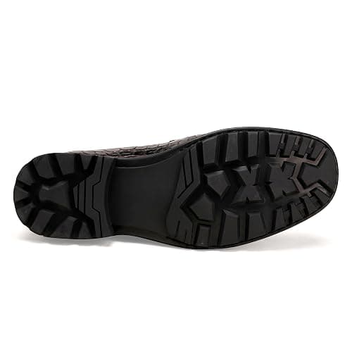 GOLDEN COXES FAMILY Premium Leather Tassel Loafer for Men, Classic Alligator Printed Thick Sole Dress Loafers Shoes for Mens thumbnail 6
