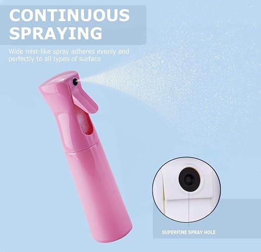 VIGOR PATH Continuous Spray Bottle for Hair – Fine Mist Mister for Hairstyling, Cleaning, Plants, Pets, Barbers, Salons, and Essential Oil Applications (300ml/10 oz) Pink thumbnail 7