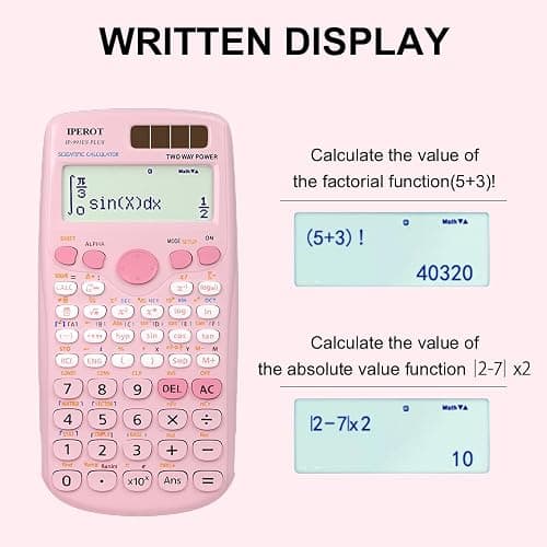 Scientific Calculators, IPEROT Pink Scientific Calculator 417 Function, Desktop Math Solar Calculators School Supplies Suitable for High School and College Students Algebra and Other Math Textbooks thumbnail 4