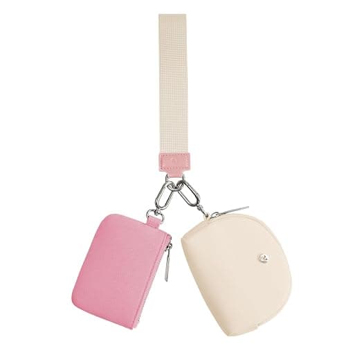 KeyChain Wallet Wristlet Wallets For Women Mini Zip Dual Pouch Wristlet - Image 1