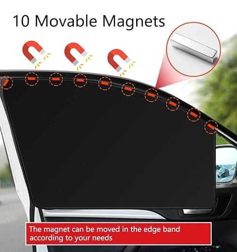 Car Side Window Sun Shades, 4 PCS Window Sunshades Privacy Curtains, 100% Block Light for Breastfeeding, Taking a nap, Changing Clothes, Camping (Front&Back 4pcs) thumbnail 4