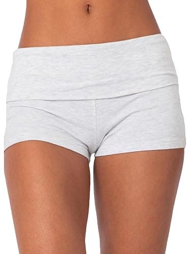 LYSINK Womens Fold Over Polka Dot Shorts Y2k Elastic Waist Low Rise Skinny Mini Micro Shorts Going Out Bottom - Image 1