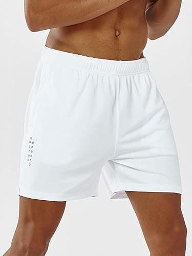 NORTHYARD Men's 5"/7"/10" Athletic Basketball Shorts Workout Gym Quick Dry Shorts Lightweight Mesh Running Shorts Tennis - 5 inch - Large - White thumbnail 7