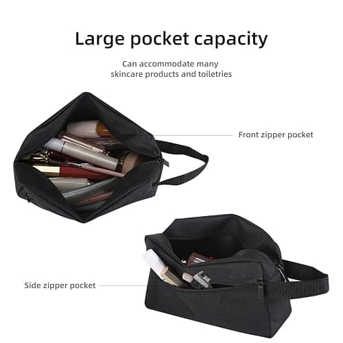 Icramsy Travel Toiletry bag Toiletry bag for women men Hanging Cosmetic bag Travel accessories for Women Men (Black) thumbnail 5