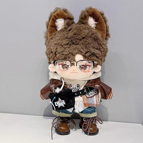 niannyyhouse Doll Dress Up Hoodies Jackets Jeans Backpacks Glasses Shoes Vintage Outfit 10cm 15cm 20cm Plush Doll Clothes (20cm) thumbnail 2