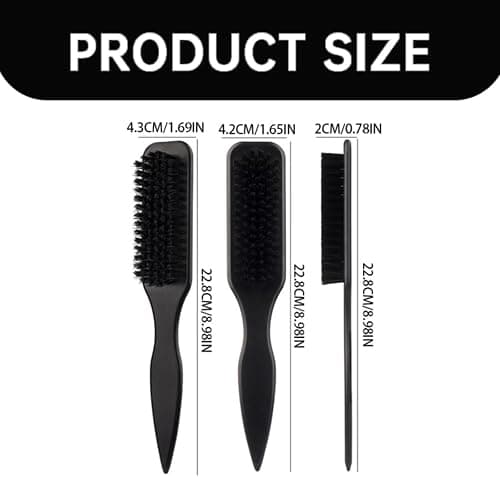 Hair Brush, Smoothing Ponytail Brush, Soft Boar Bristles, For Men and Women, Sleek Design, Edge Control and Teasing (Pink Leopard) thumbnail 5