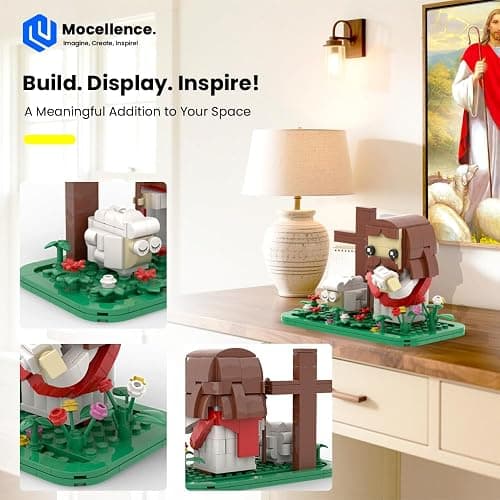 Jesus Building Set, Christmas Building Kit, The Good Shepherd Little Jesus Figures with Sheep and Cross, Easter and Nativity Building Set Christian Gift for for Adults and Kids Ages 6 and Up thumbnail 6