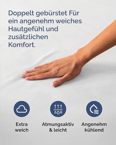 Spannbettlaken 180x200 - Mikrofaser Spannbetttuch 40cm (16") tief - Weiß | Spannbetttuch, Boxspringbett, Weich, Knitterfrei, Bügelfrei, Atmungsaktiv, Hypoallergen, Rundumgummi, Gebürstet, OEKO-TEX thumbnail 5