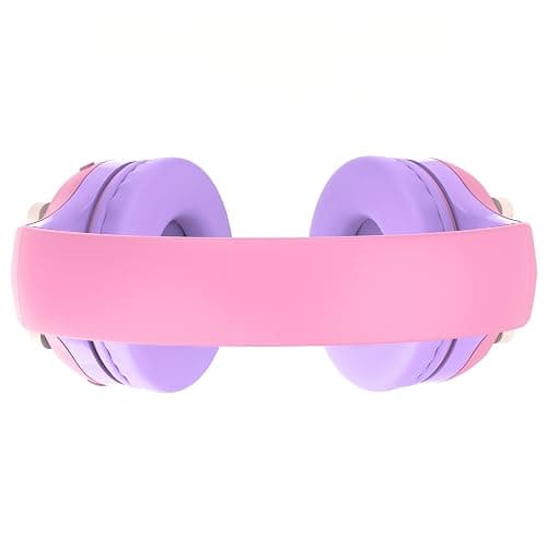 Riwbox CB-7S Kids Wireless Headphones,with Safe Volume Control 74/85/95dB,LED Glow Lights,50H Playtime,Bluetooth V5.3,Built-in Mic, TF Card Slot,for Travel/School/Phone/Laptop(Pink&Purple) thumbnail 6