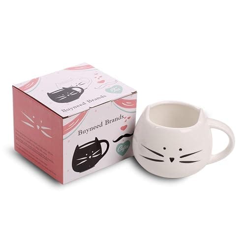 BUYNEED Funny Cute Ceramic Animal Cat Coffee Mug 12 oz Cat Lovers Kitty Tea Mugs Gifts for Women Girls Kids thumbnail 7