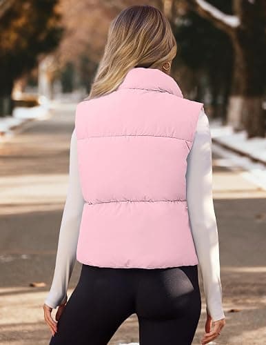 MEROKEETY Puffer Vest Women 2025 Fall Winter Sleeveless Jackets Lightweight Warm Stand Collar Quilted Zip Up Coat thumbnail 4