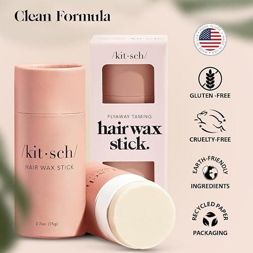 Kitsch Hair Wax Stick for Women & Men - Anti-Frizz and Fly Away Hair Tamer, No Residue Hair Finishing Stick | All Day Hold Styling Product - 2.7 oz thumbnail 4