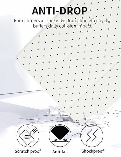 Fycyko Compatible with iPad (A16) 11th Generation 11 Inch 2025 Case, Slim Stand Cover for iPad 10th 10.9 Inch 2022 with Pencil Holder, Cute Polka Dot Aesthetics Design Protective Cover-White thumbnail 4