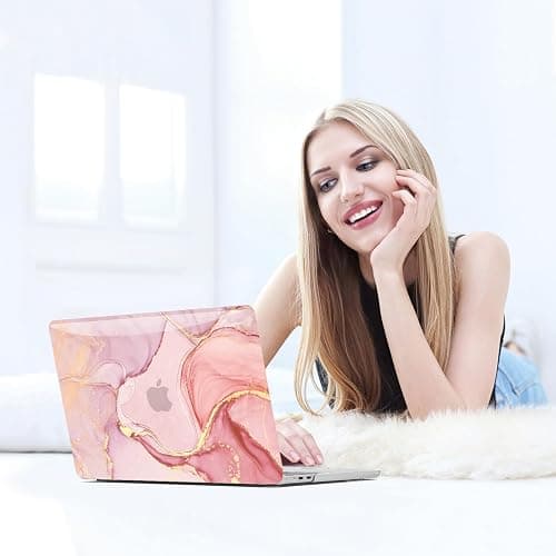 B BELK Compatible with MacBook Air 13 inch Case 2021 2020 2019 2018 M1 A2337 A2179 A1932 Touch ID,Plastic Laptop Hard Shell+2 Keyboard Cover+Screen Protector for MacBook Air 13.3 inch Case,Pink Marble thumbnail 7