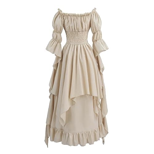 LTAKK Renaissance Dress Women Medieval Costume Victorian Dresses Peasant Gothic Fairy Witch Wedding Under Dress thumbnail 2