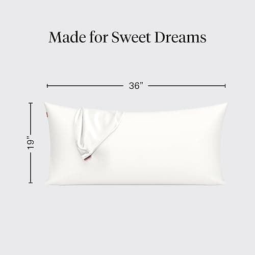 Kitsch Satin Pillowcase with Zipper for Hair & Skin, Softer Than Silk Pillow Cases Queen, Wrinkle-Free, Smooth and Cooling Satin Pillow Covers, King Size 19"x36" - Ivory, 2pcs thumbnail 2