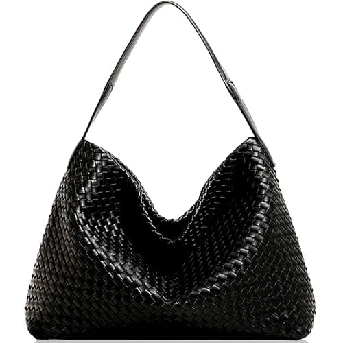 JINMANXUE Women Boston Bag, Woven Hobo Tote Handbag and Purses, Female Satchel Messenger Bags, Fashion Shoulder Crossbody Bag - Image 1