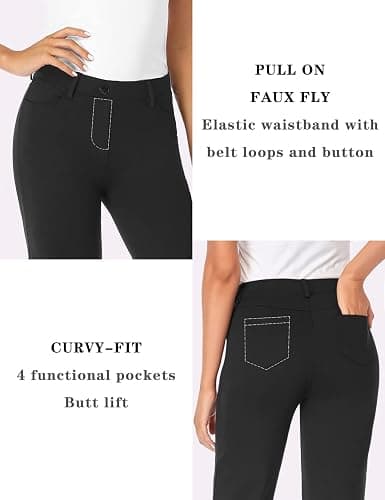 Tapata Women's 28''/30''/32''/34'' Stretchy Bootcut Dress Pants with Pockets Tall, Petite, Regular for Office Work Business thumbnail 5