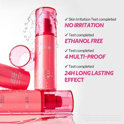TIRTIR Waterproof Setting Spray – 24 Hour Long Lasting Fix, Sweatproof Water Resistant Makeup Finisher – Ethanol Free, Semi Matte Finish for Oily Skin – Korean Makeup Fixer thumbnail 5