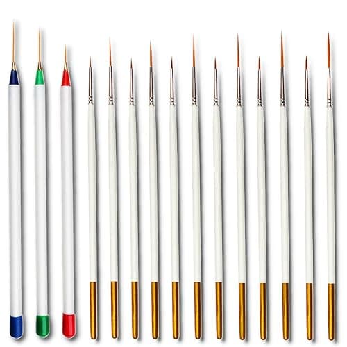Afantti 15 Pcs Detail Fine Paint Brushes Micro Mini Tiny Artist Paintbrush Set | Ultra Fine Point Tip | for Miniature Acrylic Script Liner Oil Watercolor Nail Art Painting thumbnail 3