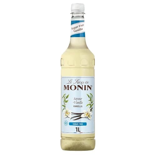 Monin Premium Vanilla Sugar Free Syrup 1L For Coffee And Cocktails. Vegan-Friendly, Allergen-Free, 100 Percent Natural Flavours And Colourings. Sugar-Free Vanilla Coffee Syrup | Vegan Friendly, also cocktails, same great taste with no added sugar, 100% natural flavours and colourings, latte creation - Image 1