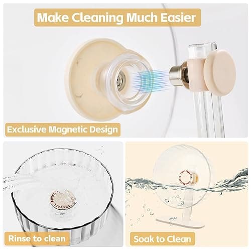 FunstersTail Super Silent Hamster Wheel 8.7 Inch, Magnetic Rat Wheel for Chinchilla, Gerbil, Guinea Pig, Cat, Mouse, Sugar Glider and Dwarf, Syrian Hamster Accessories (Cream White) thumbnail 5