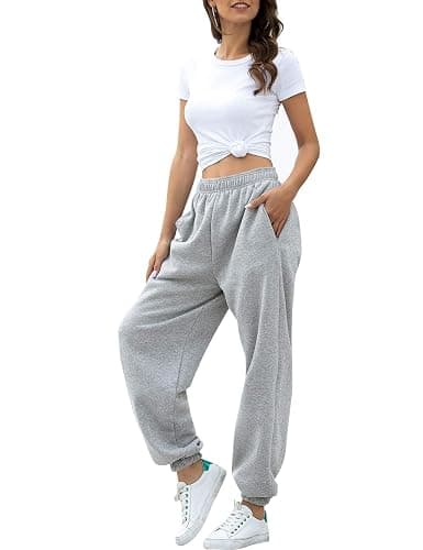 HeSaYep Women's High Waisted Sweatpants Workout Active Joggers Pants Baggy Lounge Bottoms thumbnail 3