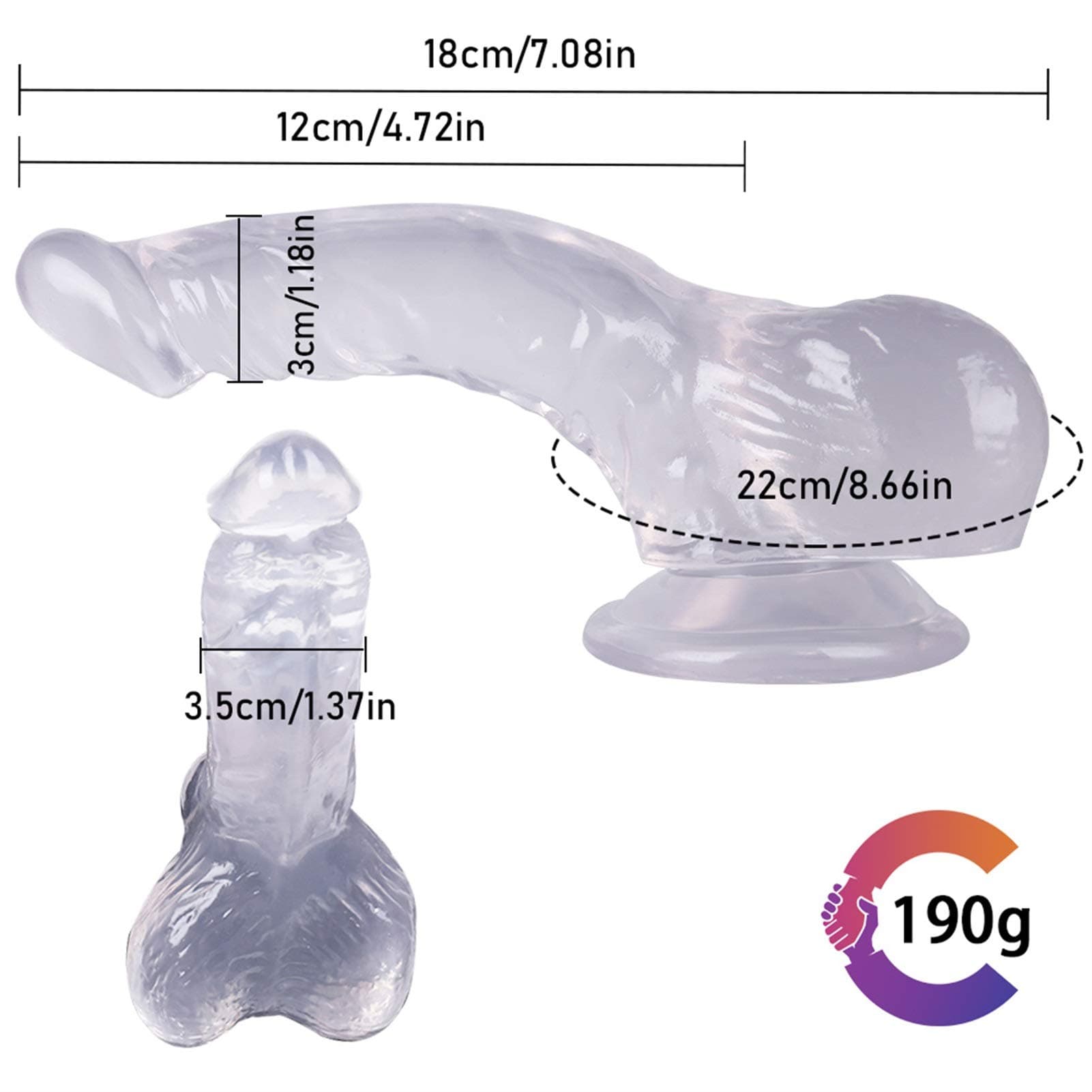 Somatosensory Smooth Decompression, No Static, High Elasticity, Perfect Size, Refreshing Experience A145789 Yrrrddxxoo (Color : Clear) thumbnail 2
