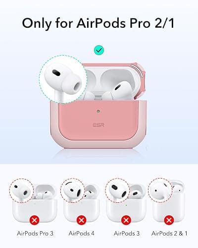 ESR for AirPods Pro 2 Case, Compatible with Airpods Pro Case 2nd / 1st Generation (2023/2022/2019), Compatible with MagSafe, Full Drop Protection Cover with Lanyard, Pink thumbnail 2
