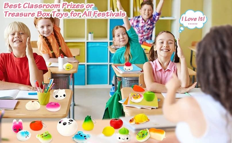 Party Favors 30Pcs Kawaii Squishies Christmas Stocking Stuffers Random Slow Rising Squeeze Fidget Toy Phone Straps Stress Ball Toys for Kids Adults Birthday Pinata Easter Basket Fillers Pretend Play thumbnail 4