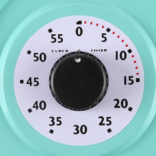 Lily's Home - 9.5 Inch x 12.5 Inch - Retro Kitchen Wall Clock, Vintage Wall Clock with a Thermometer and 60-Minute Timer, Ideal for Any Kitchen, Office, or Diner (Turquoise) thumbnail 7