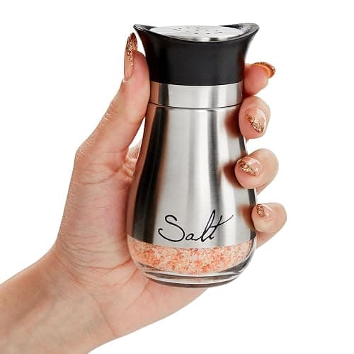 Stainless Steel Salt and Pepper Shakers Set with Glass Bottom, Modern Kitchen Accessories Set (4oz) thumbnail 8