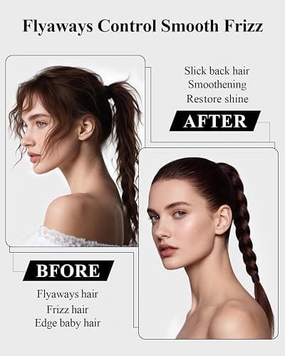 Peach Wood Boar Bristle Slick Back Hair Brush & Rat Tail Comb Set - Controls Frizz, Smooths Flyaways, Restores Shine - Creates Sleek Ponytails, Buns & Edge Control, Teasing for Women & Kids thumbnail 5