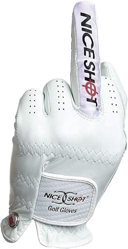 Nice Shot The Bird Men's Golf Glove in Premium White Cabretta Leather thumbnail 6