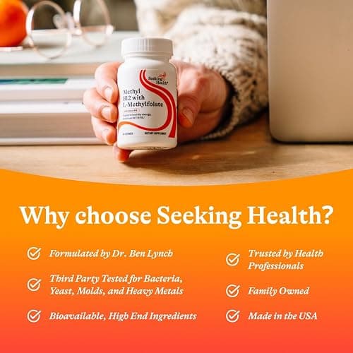 Seeking Health Methyl B12 with L-Methylfolate - MTHFR Support Supplement - Methylation Support Supplement - Lozenges to Support Brain Health & Energy - 60 Lozenges thumbnail 6