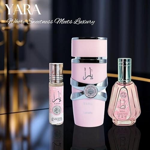 Lattafa Yara 3-piece Fragrance Bundle for Women (3.4 Oz Eau de Parfum Spray + 1.7 Oz Eau de Parfum Spray + 0.34 Oz Roll-On Perfume Oil) thumbnail 4