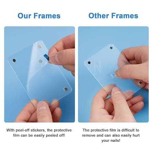 Lzerking 21 Pack Acrylic Magnetic Picture for Refrigerator, Polaroid Frame | 2.36x3.54 Inches for Fujifilm Instax, highly transparent, strong magnetism, round corner design, with peel-off tabs thumbnail 4
