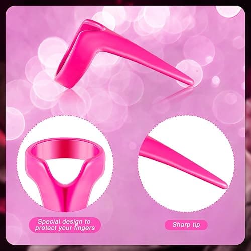 Hicarer 10 Pieces Stitch Tool for Braids Aid Finger Ring Hair Parting Tool Retro Metal Claws Rings for Hair Braiding Supplies Halloween Cosplay Nail Art Holiday Party(Rose Red) thumbnail 3