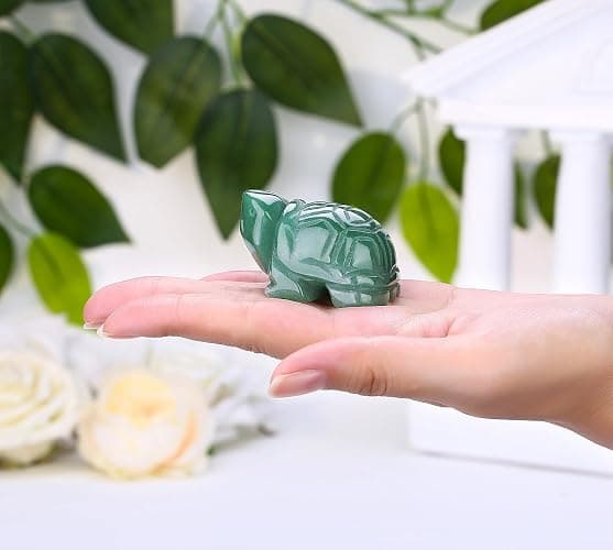 DUQGUHO 2" Travel Turtle Gift Decor Crystals Figurines Green Aventurine Crystal Best Mom Turtles Travels Gifts for Women Traveling Travelers Summer Cute Decorations thumbnail 4