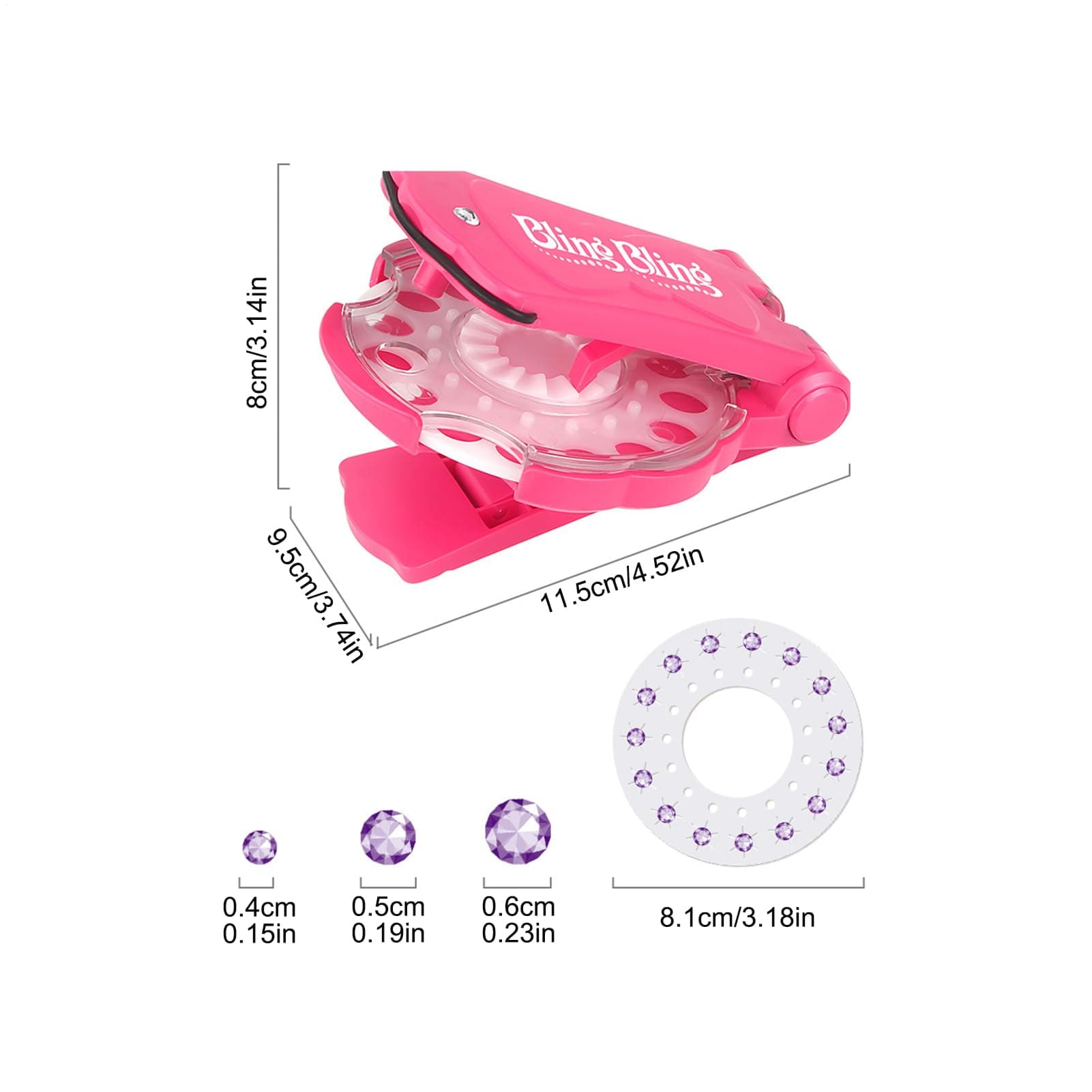 Hair Gem Stamper Kit with 180 Colorful HairGems– Fun and Easy-to-Use HairAccessory Machine for Kids for Girls’ Parties, Birthdays, and Creative Hair Styling Adventures thumbnail 6