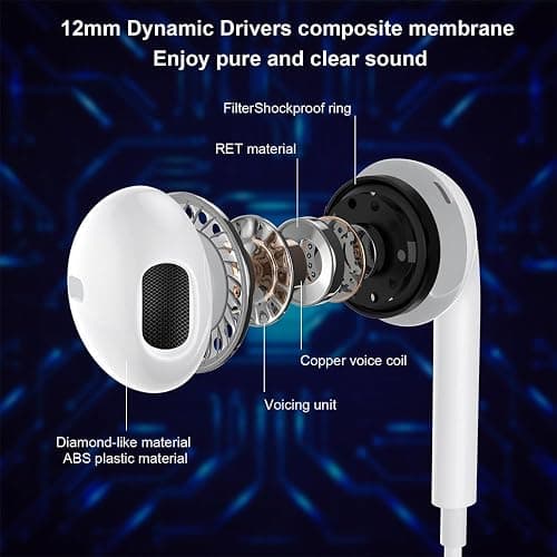 2 Packs Wired Headphones for iPhone Earbuds [Plug and Play,No Bluetooth] Built-in Mic & Volume Control Noise Reduction Earphones for iPhone 14/13/12/11/XR/XS/X/8/7/SE/Pro/Pro Max, Support All iOS thumbnail 2