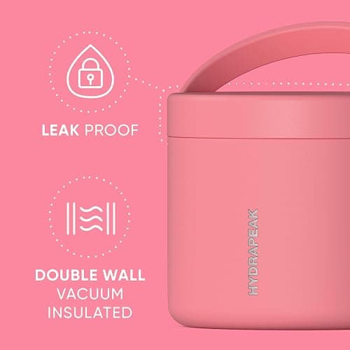 Hydrapeak 18oz Stainless Steel Vacuum Insulated Food Jar | Hot Food and Cold Food, Wide Mouth Leak-Proof Soup Jar for Adults, 10 Hours Hot and 16 Hours Cold (Neon Crush) thumbnail 5