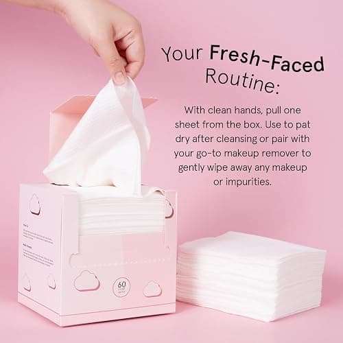 grace & stella Disposable Face Cloths - Ultra-Soft & Absorbent Face Towels - XL Makeup Wipes for Cleansing & Makeup Removal - Thick & Lint-Free Facial Tissue - Vegan, Plant-Based (60 Count) thumbnail 8