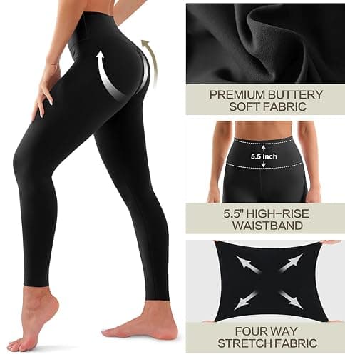 3 Pack Leggings for Women-No See-Through High Waisted Tummy Control Yoga Pants Workout Running Legging thumbnail 5