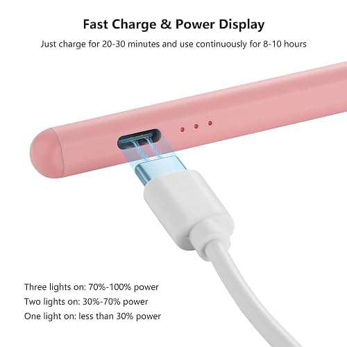 Pencil for Apple, Stylus Pen for iPad A16 11th/10th/9/8/7/6 Generation, iPad Pro M4 13"/11"/12.9", iPad Air M3/M2/5/4/3 Gen, iPad mini A17 Pro 7/6/5, Palm Rejection & Tilt Sensitivity (Pink) thumbnail 6