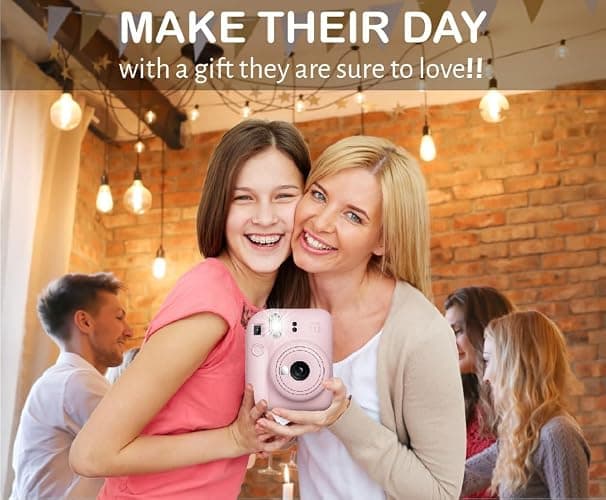 Fujifilm Instax MiniI 12 Instant Film Camera Blossom Pink, Fujifilm Instax Mini Twin Pack Instant Film 20 Prints, Prtotective Case, Gift Bundle thumbnail 7