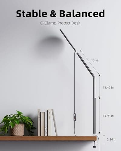 Weilisi 10.2" Desk Ring Light with Stand for Video Call, Ring Light for Desk with Clamp, 360° Rotate & Flexible Height Desk Light, Adjust Arm Desk Lamp for Home Office, Podcast, Gaming, Recording thumbnail 5