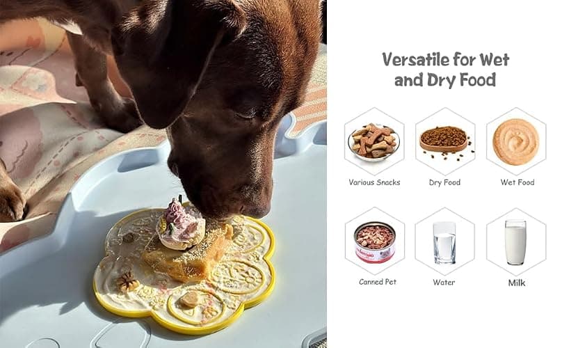 Wfciosdv Lick Mat for Dogs Cats 2 Pack with Suction Cups Anxiety Relief Peanut Butter Licking Pad Boredom Reducer thumbnail 6