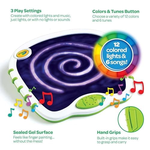 Crayola Toddler Touch Lights, Musical Sensory Toys for Toddlers, Holiday, Light Up Drawing Pad, Mess Free Painting, Travel Activity, 2+ thumbnail 3