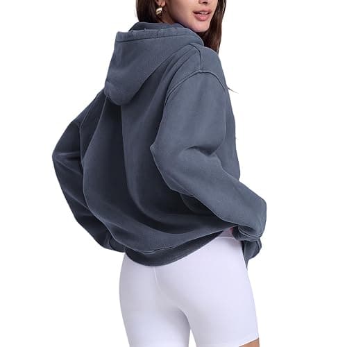 Dnzzs Womens Oversized Hoodie Acid Wash Hoodie Vintage Sweatshirt Heavyweight Fleece Cotton Streetwear Trendy Sweatshirts thumbnail 3